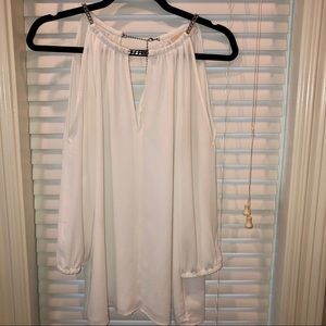 Michael Kors White Cold Shoulder LS Blouse